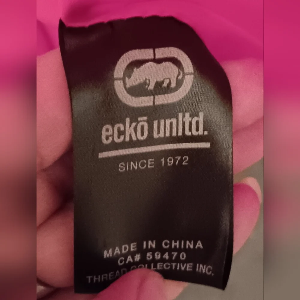 ECKO UNLTD Puffer Vest Mens Size XL Red/Black Hooded Full Zip Spell Out - Picture 12 of 16